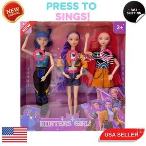 3PCS Kpop Demon Hunter Doll Set Sings 11.8" Figure USA Seller Fast Ship